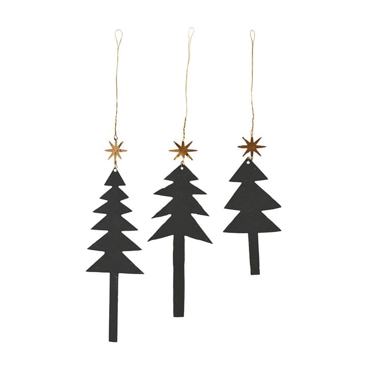 Tree with Star juleophæng 3-pak, Sort House Doctor