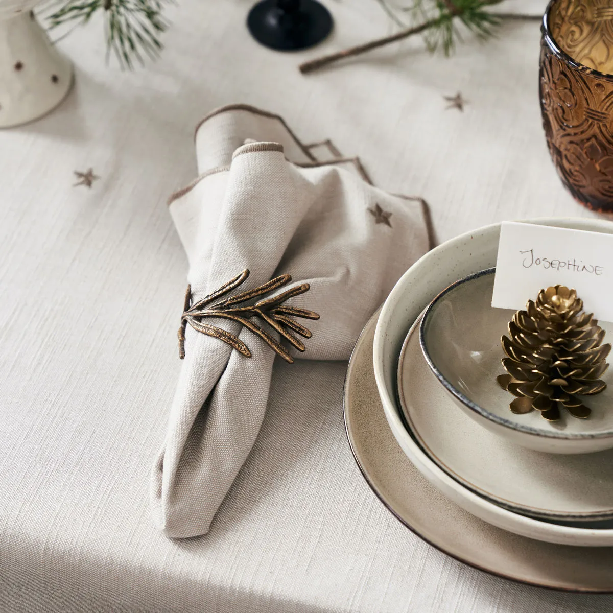 Twinkle stofservietter 40x40 cm 4-pak, Taupe House Doctor