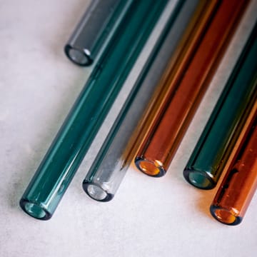 Vaca glassugerør 6-pak - Green/Grey/Orange - House Doctor