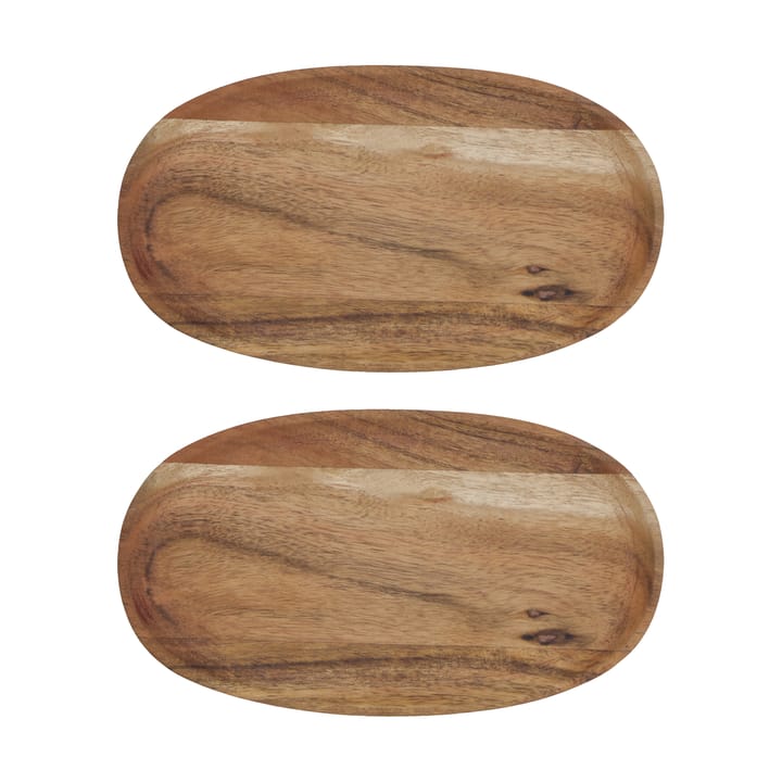 Wood bakke 12,5x22,5 cm 2-pak - Natur - House Doctor