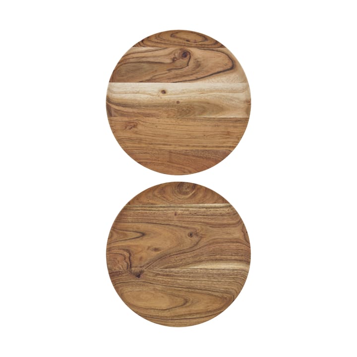 Wood bakke Ø25 cm 2-pak - Natur - House Doctor