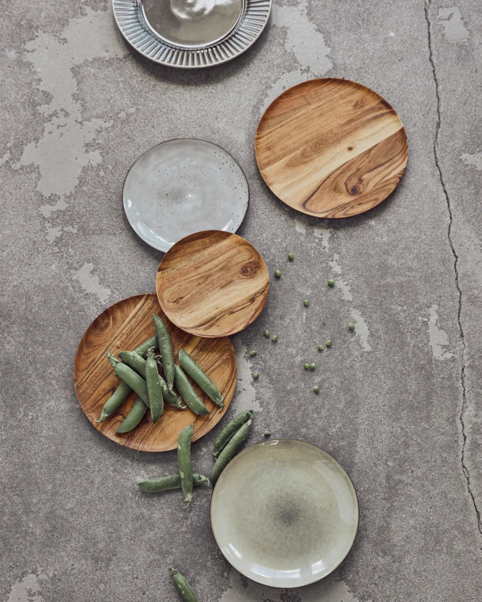 Wood bakke Ø25 cm 2-pak, Natur House Doctor