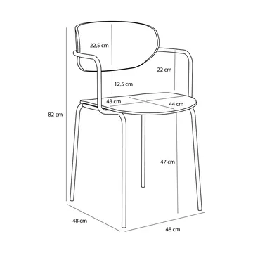 Arch stol - Light grey - Hübsch Interior