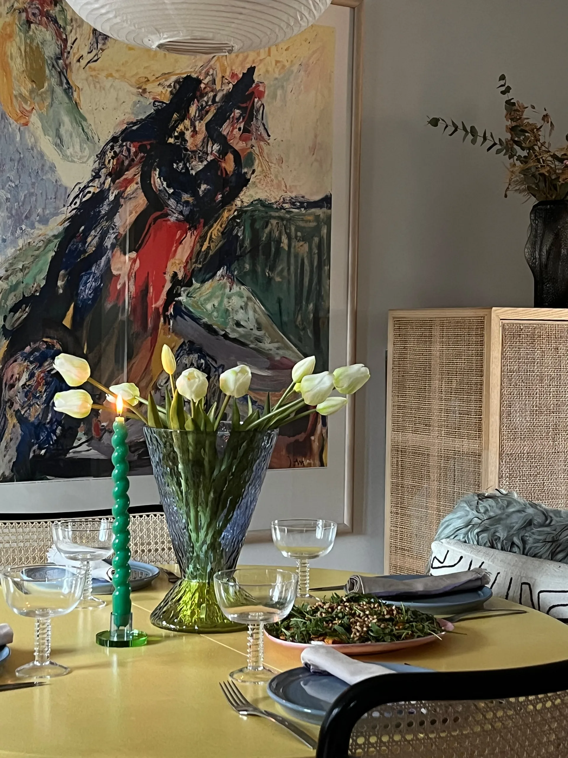 Astra lysestage small, Blue-green Hübsch Interior