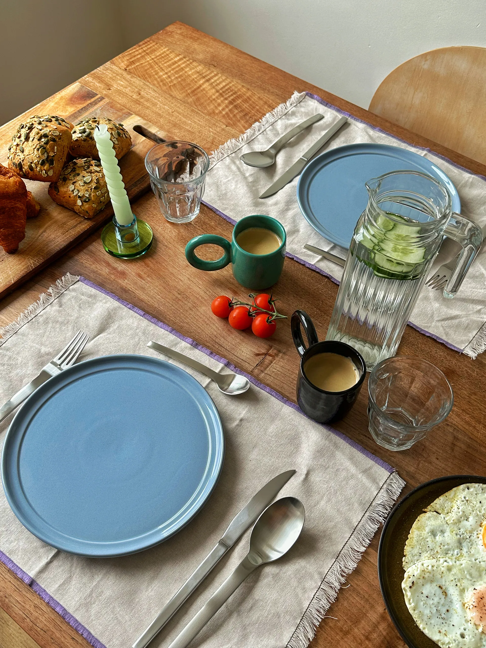 Astra lysestage small, Blue-green Hübsch Interior