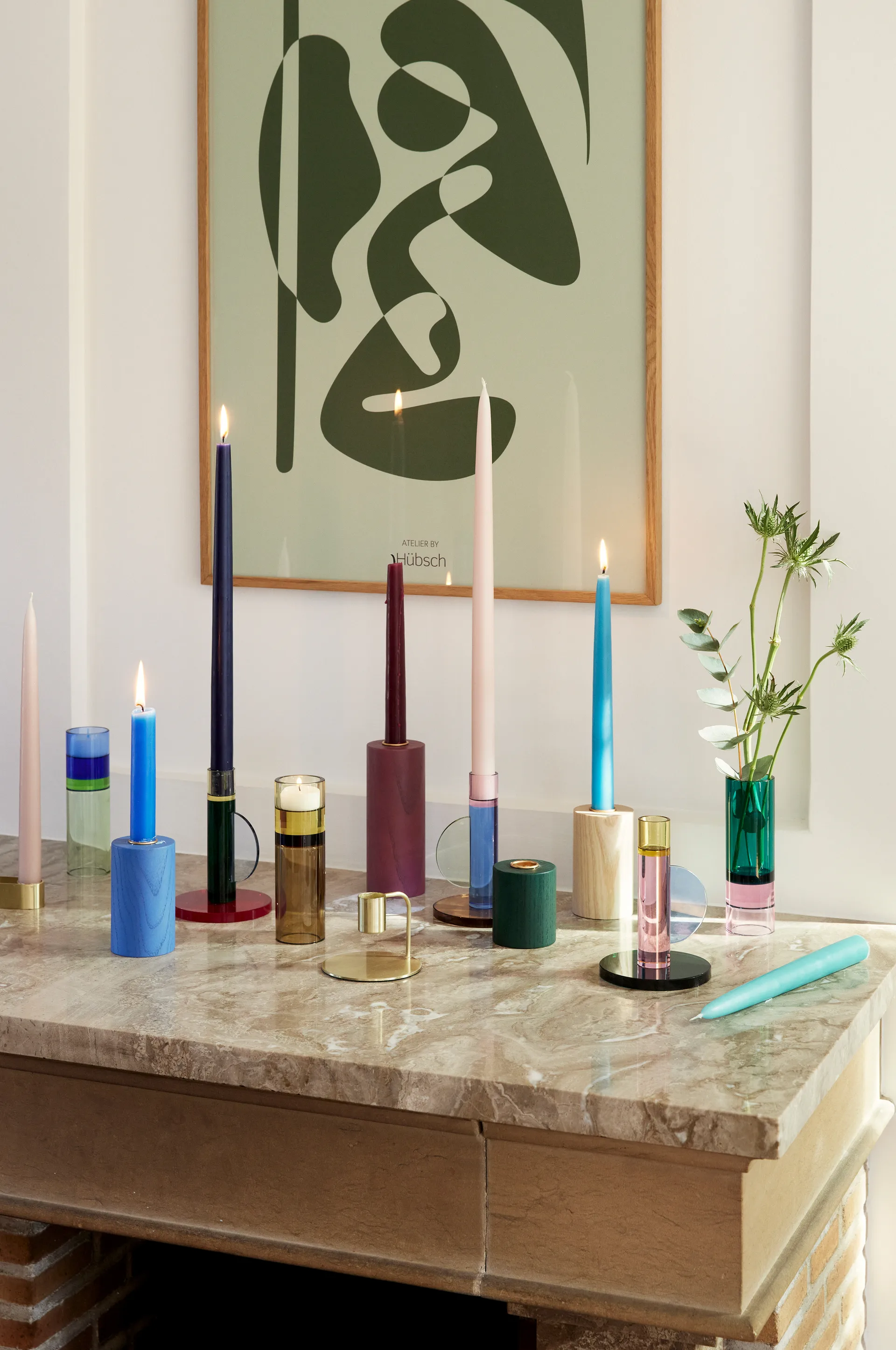 Astro lysestage, Pink Hübsch Interior