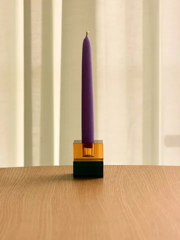 Block lysestage 2 dele - Green-blue, orange-green - Hübsch Interior