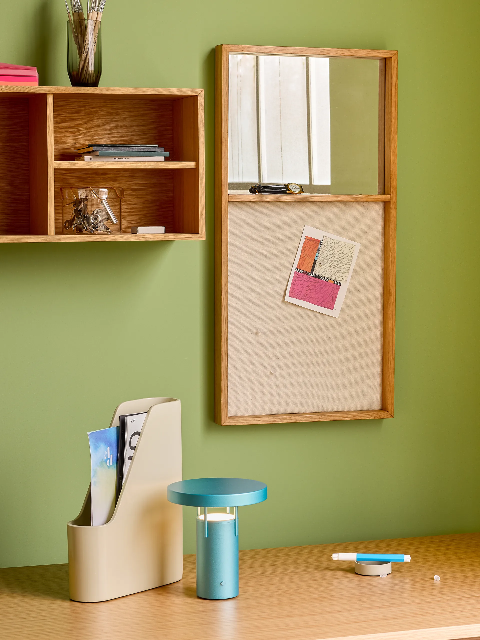 BringMe mini bærbar bordlampe, Metallic turquoise Hübsch Interior