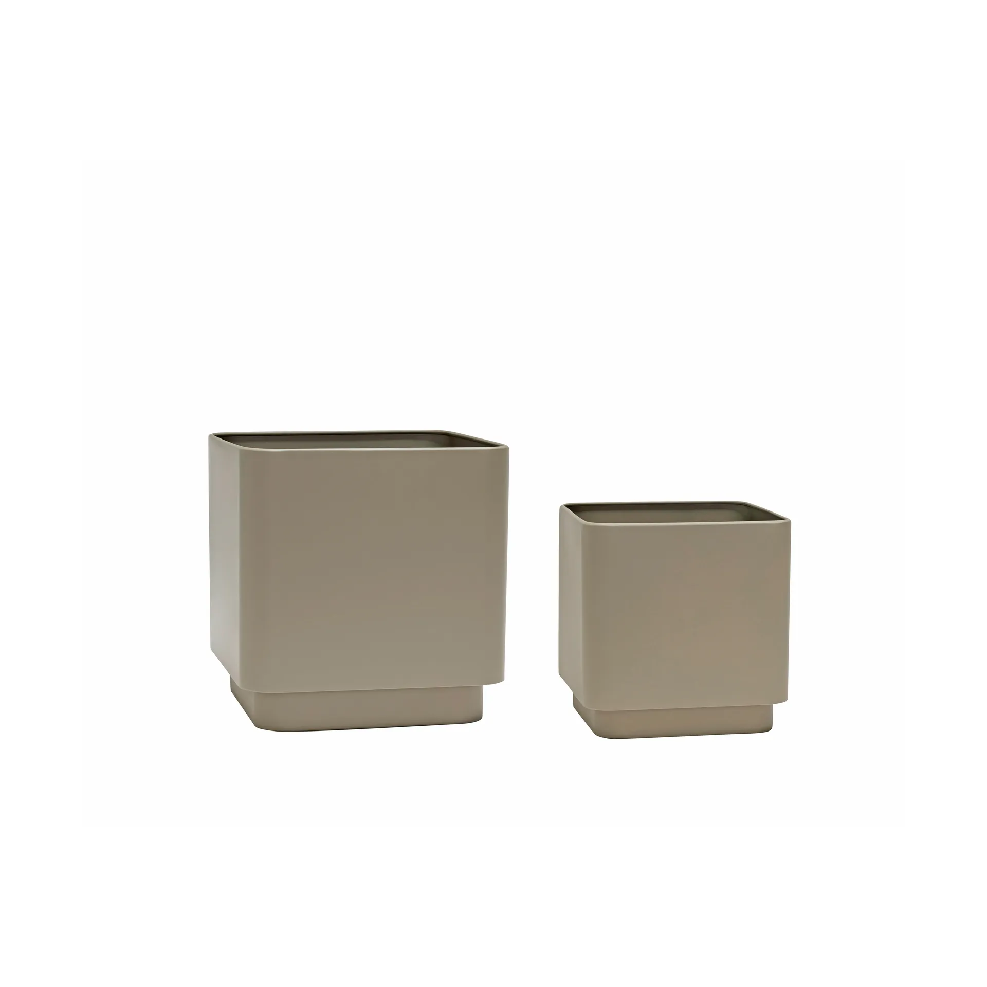 Cube krukkesæt 2 dele, Brown Hübsch Interior