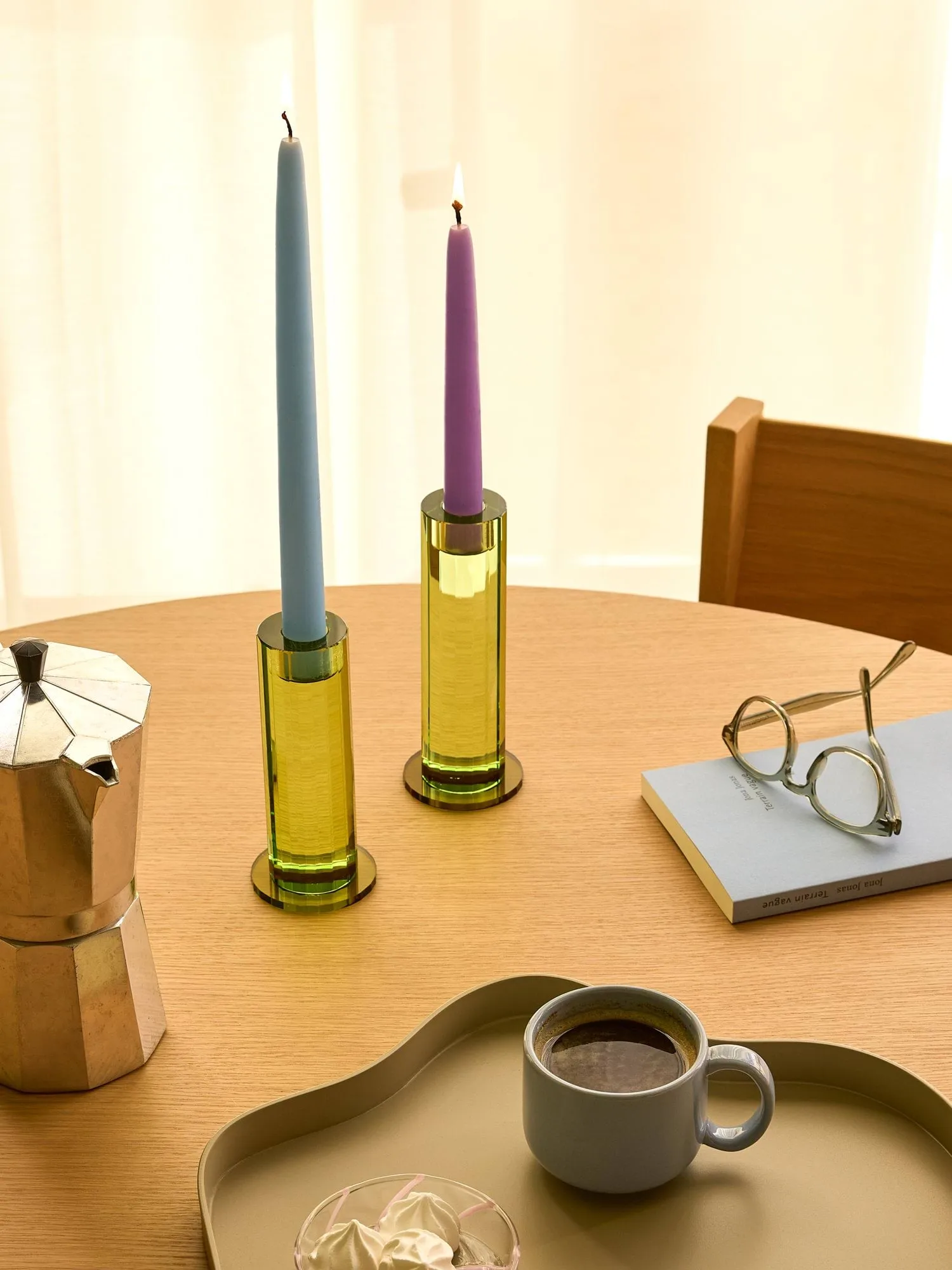 Cut lysestage 2 dele, Green Hübsch Interior