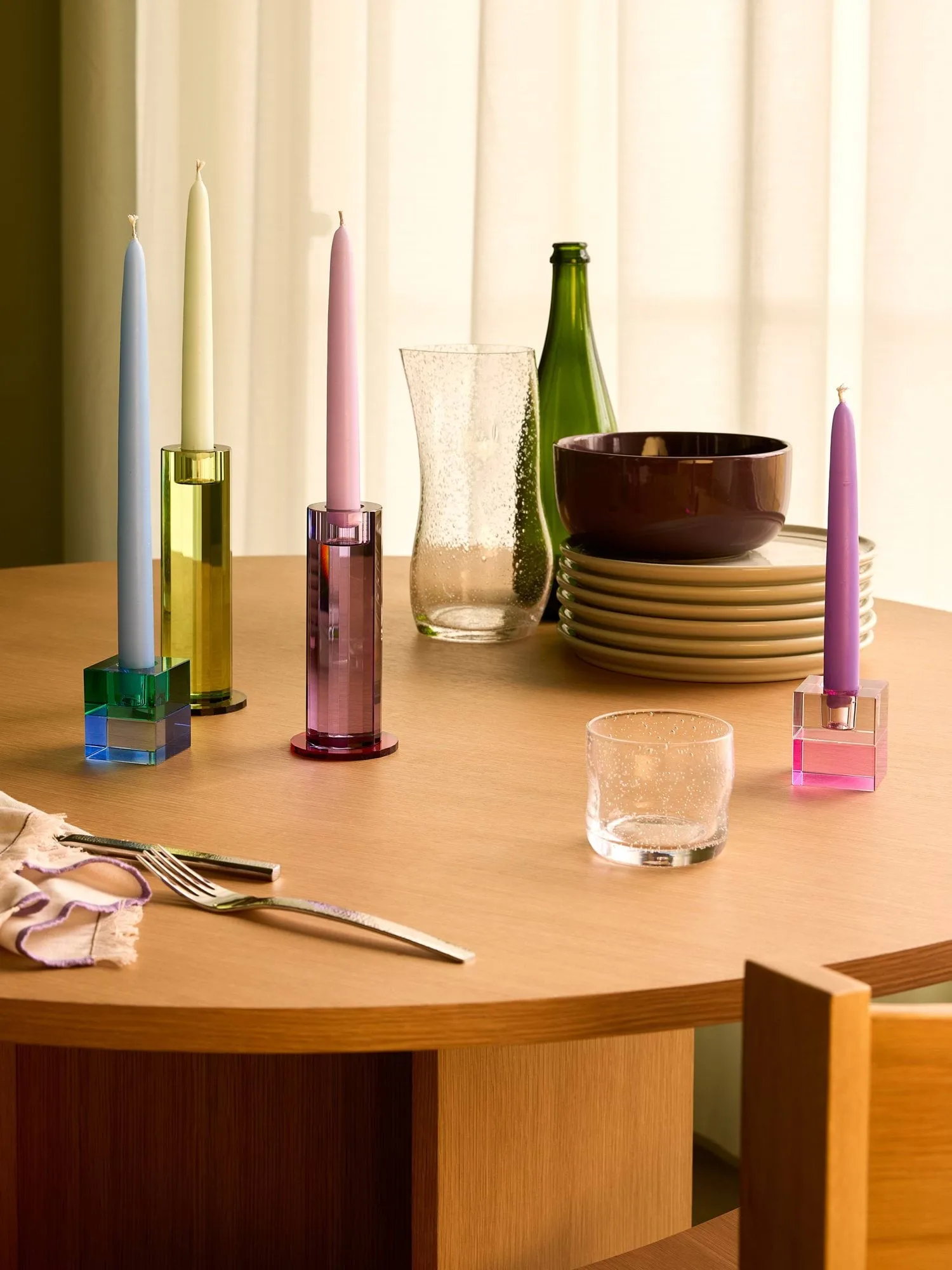 Cut lysestage 2 dele, Green Hübsch Interior