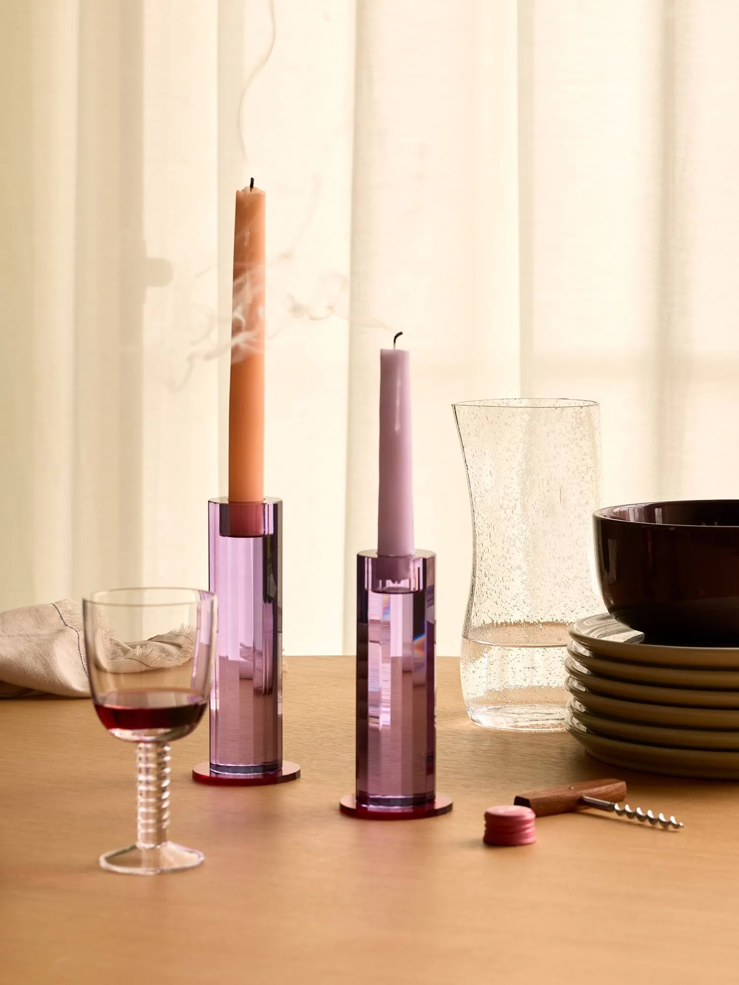 Cut lysestage 2 dele, Purple Hübsch Interior