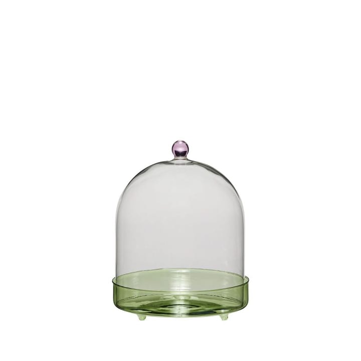 Flora glaskuppel Ø16cm, Grøn Hübsch Interior