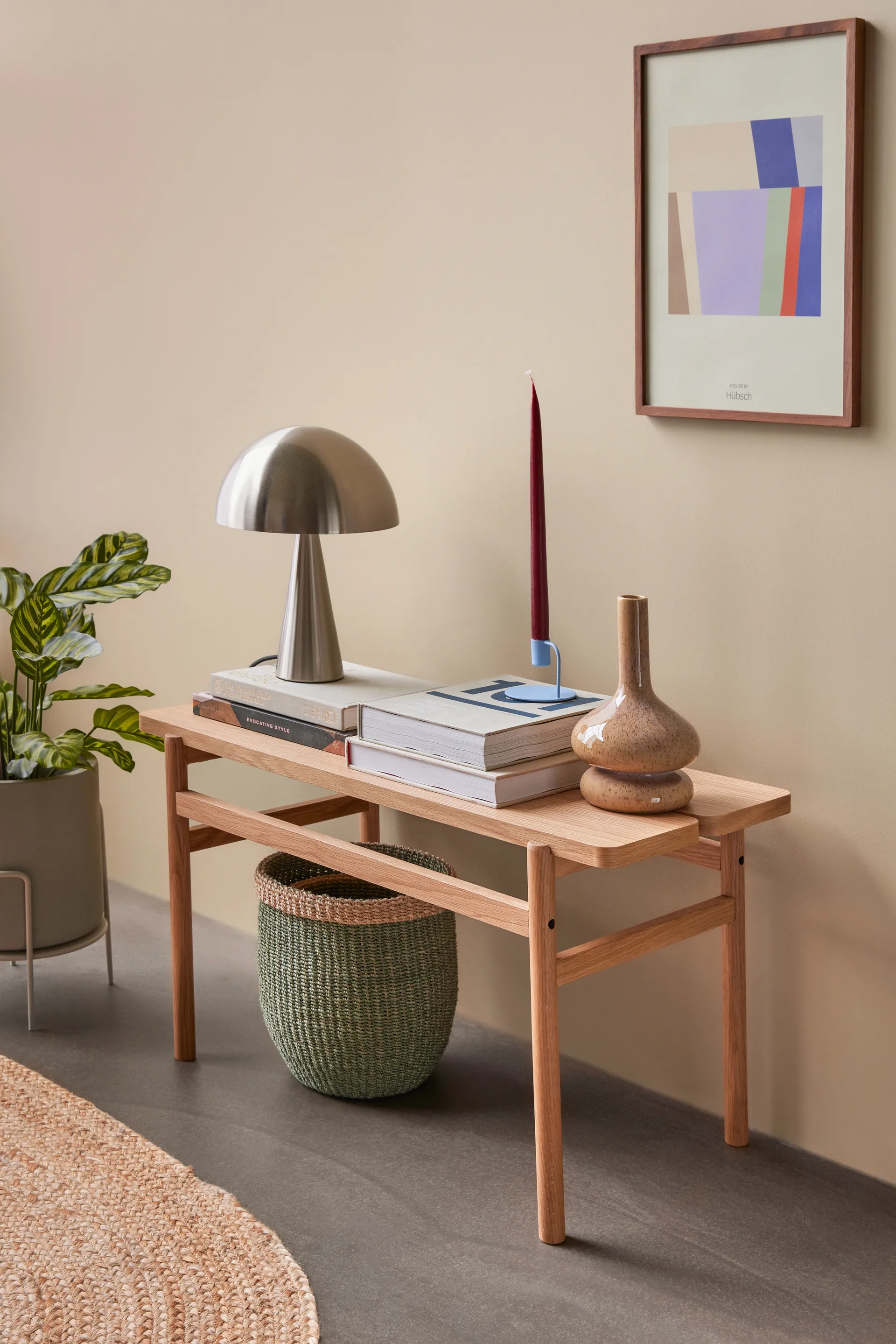 Hübsch bordlampe 33 cm, Metal-nikkel Hübsch Interior