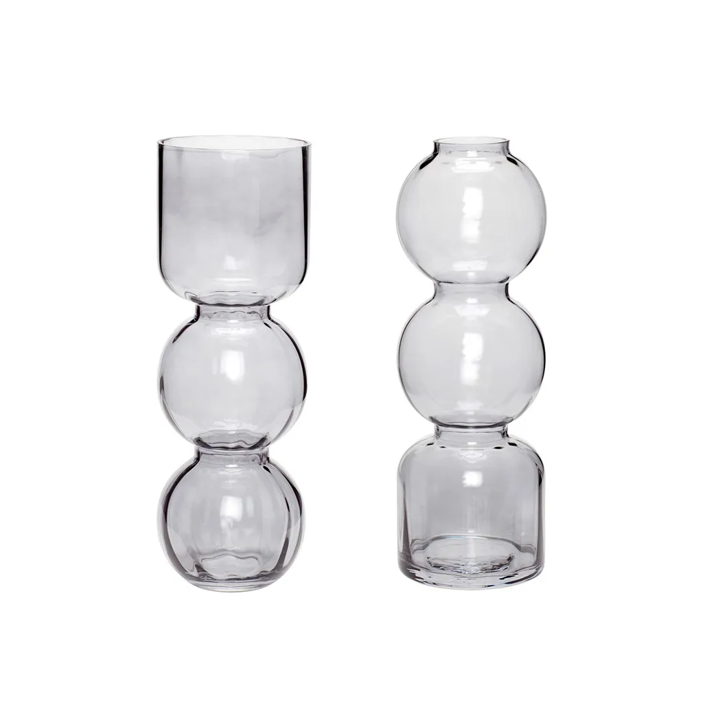 Hübsch vase 2-pak 12x25 cm, Grå Hübsch