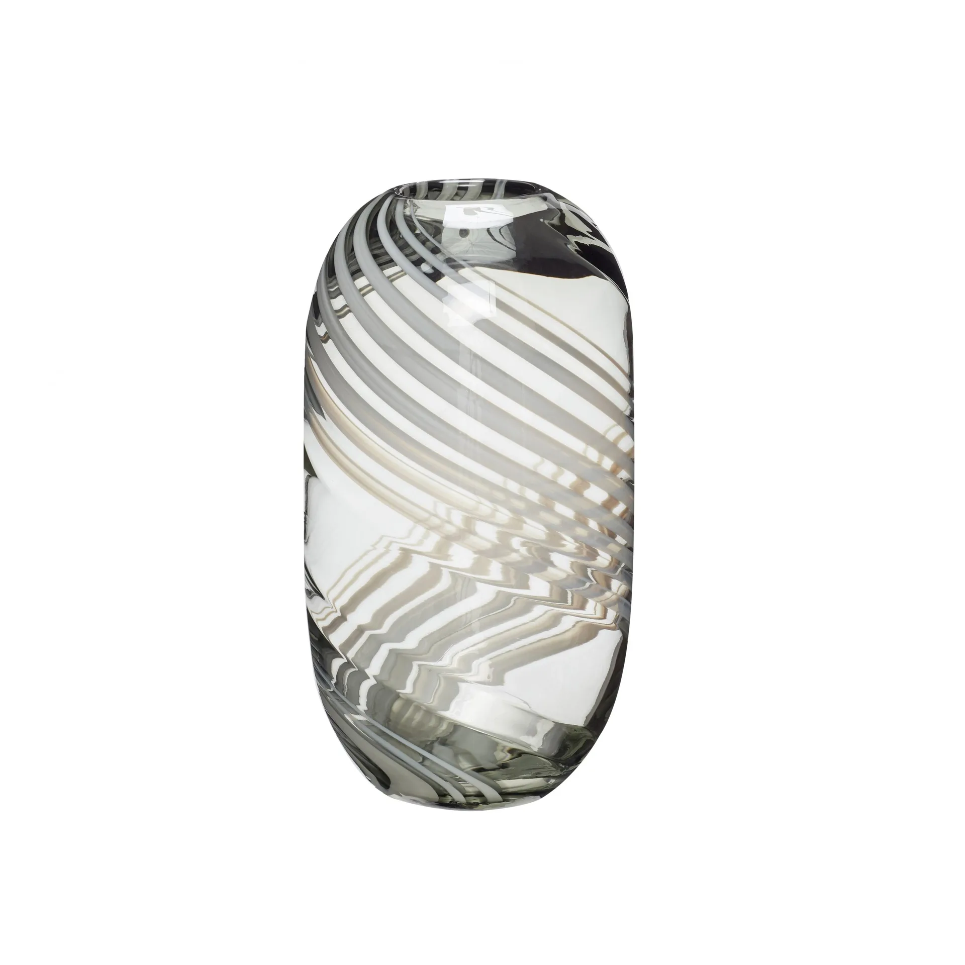 Hübsch vase 28 cm, Grøn-hvid Hübsch Interior