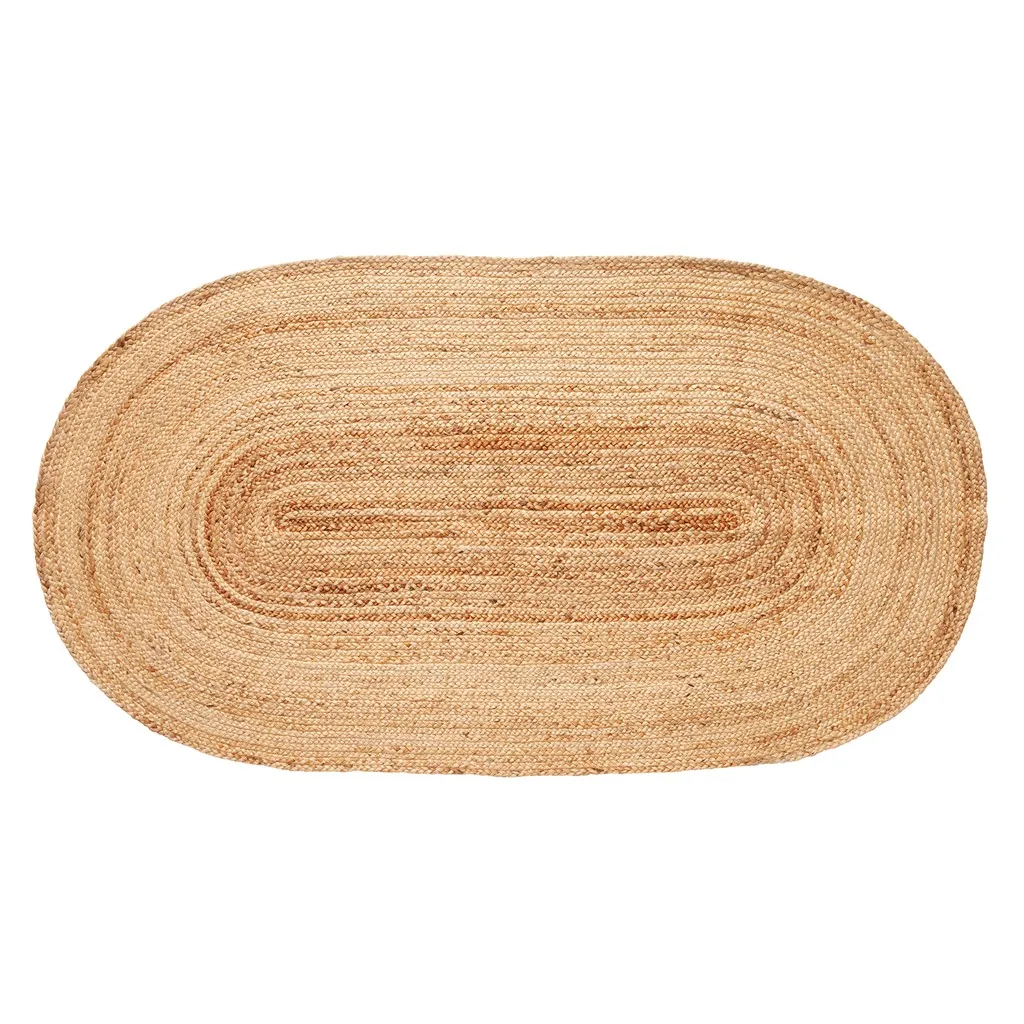 Jutetæppe oval 100x200 cm, Natur, 100x200 cm Hübsch Interior