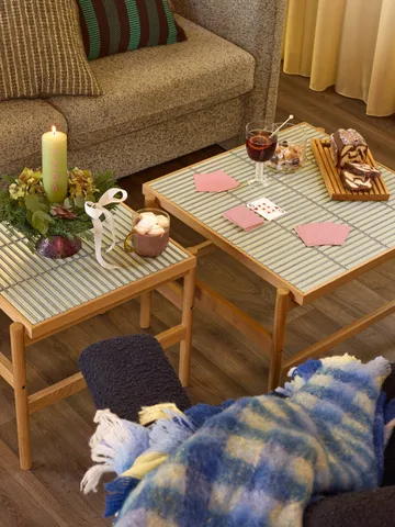 Loom plaid - Blue, 140x200 cm - Hübsch Interior