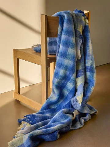 Loom plaid - Blue, 140x200 cm - Hübsch Interior