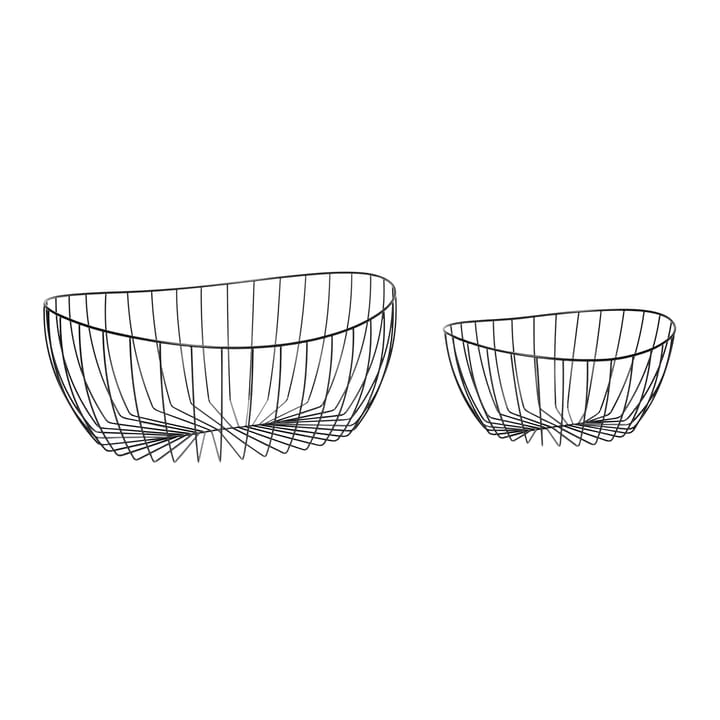 Metal sort trådkurv 2-pak, Sort Hübsch Interior