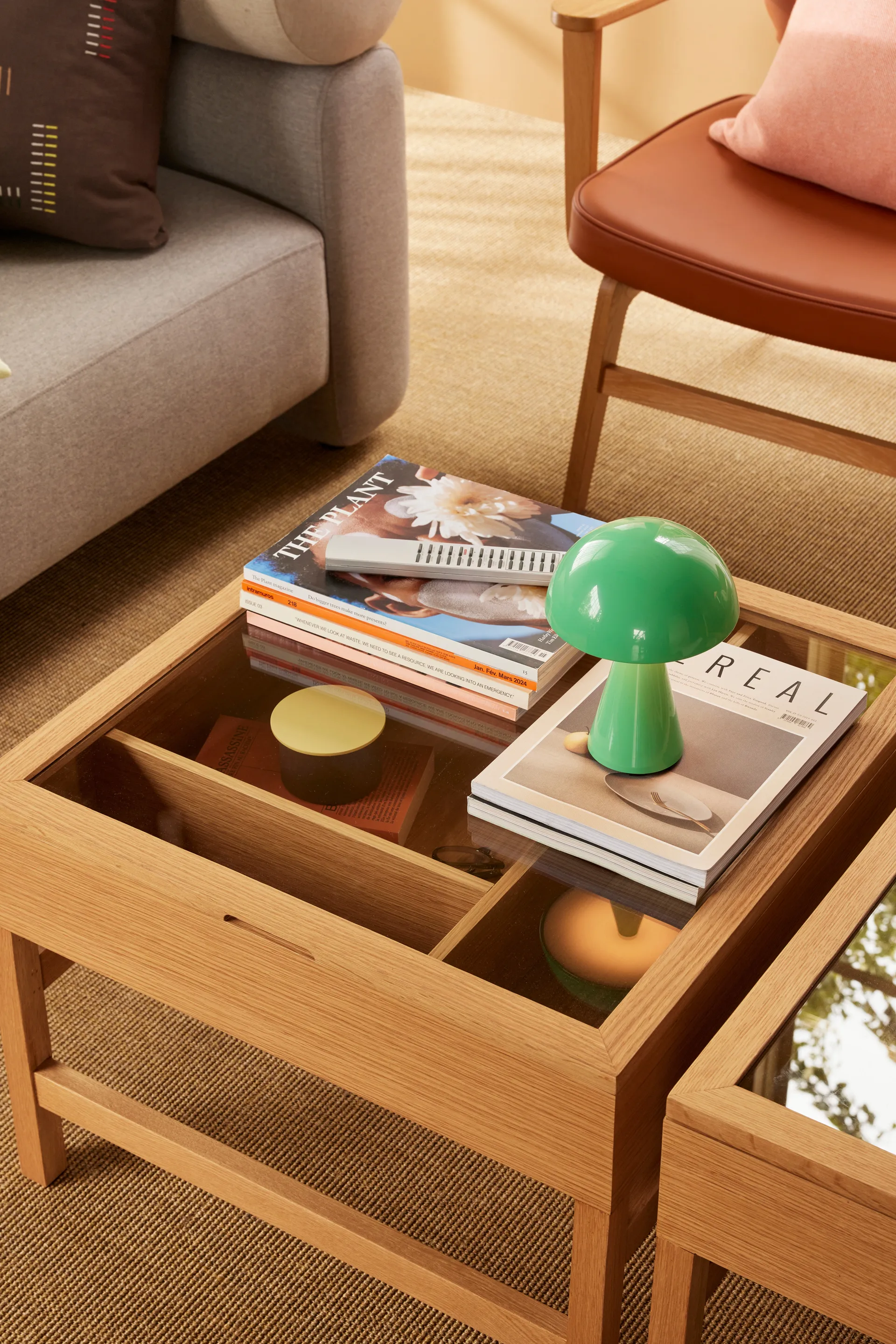 Mush bærbar bordlampe, Green Hübsch Interior