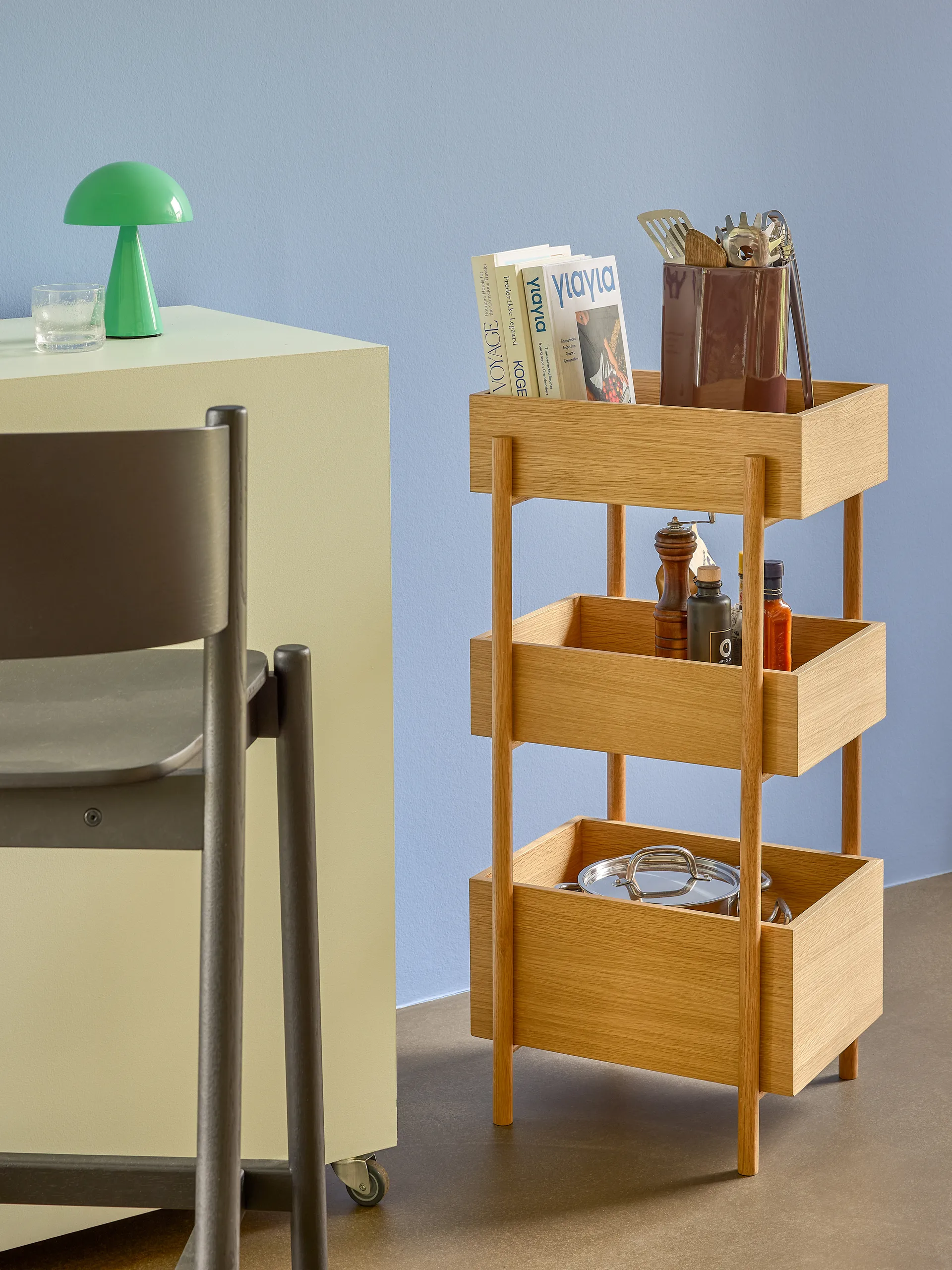 Mush bærbar bordlampe, Green Hübsch Interior