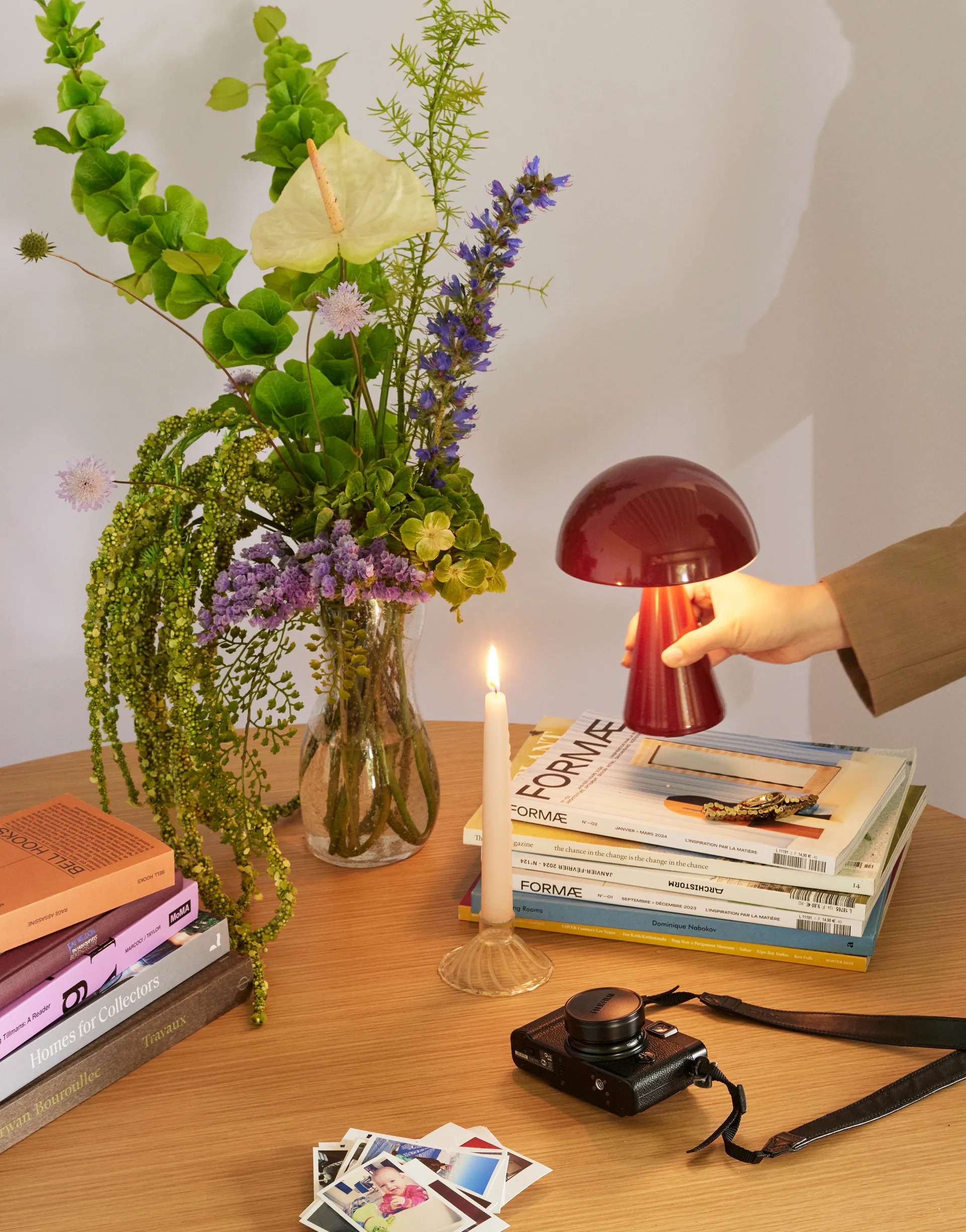 Mush bærbar bordlampe, Red Hübsch Interior