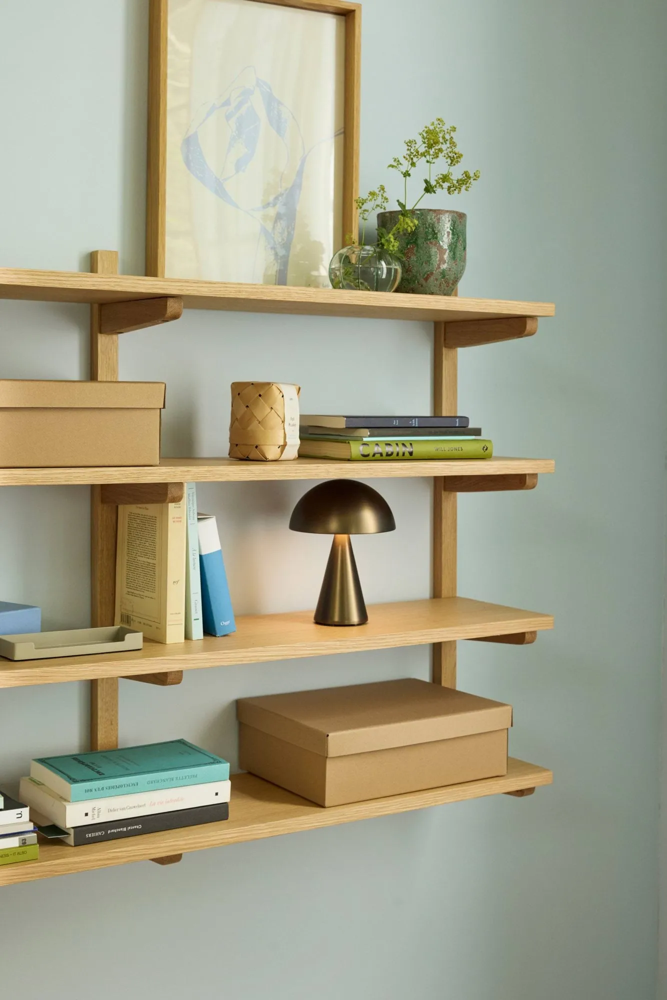 Mush portable bordlampe, Burnished brass, 20 cm Hübsch Interior