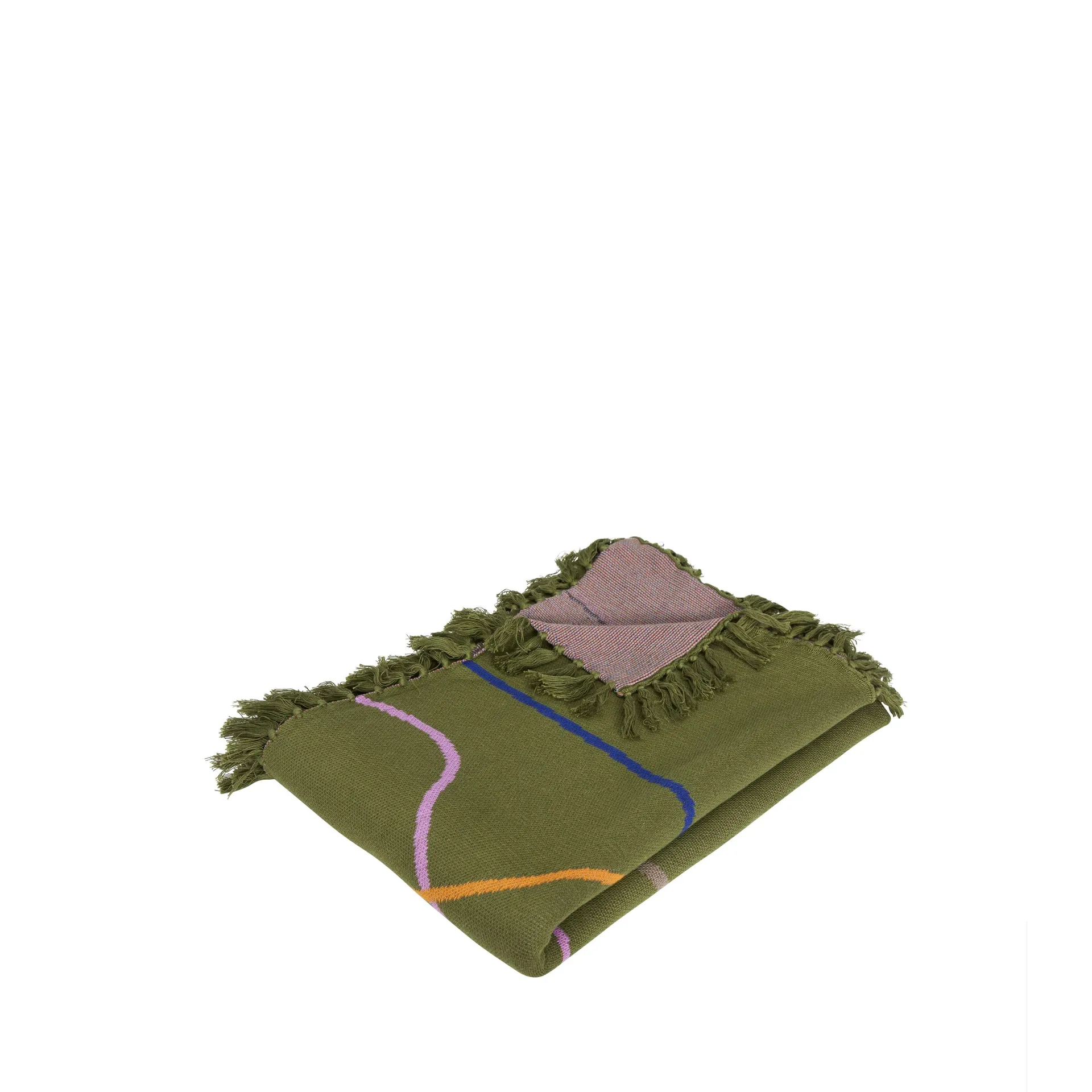 Outline plaid 140x200 cm, Grøn-mønstret Hübsch Interior