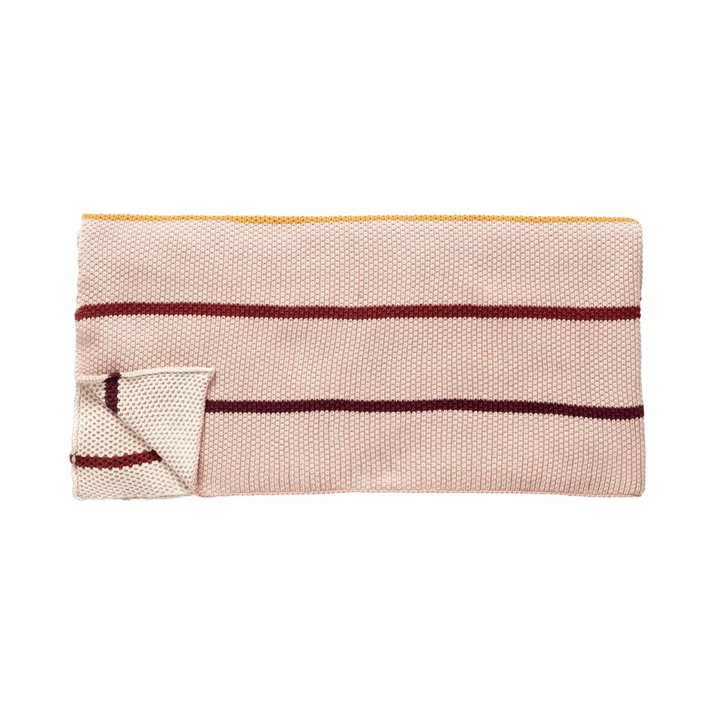 Plaid 130x200 cm bomuld, Lyserød-rød-orange Hübsch Interior