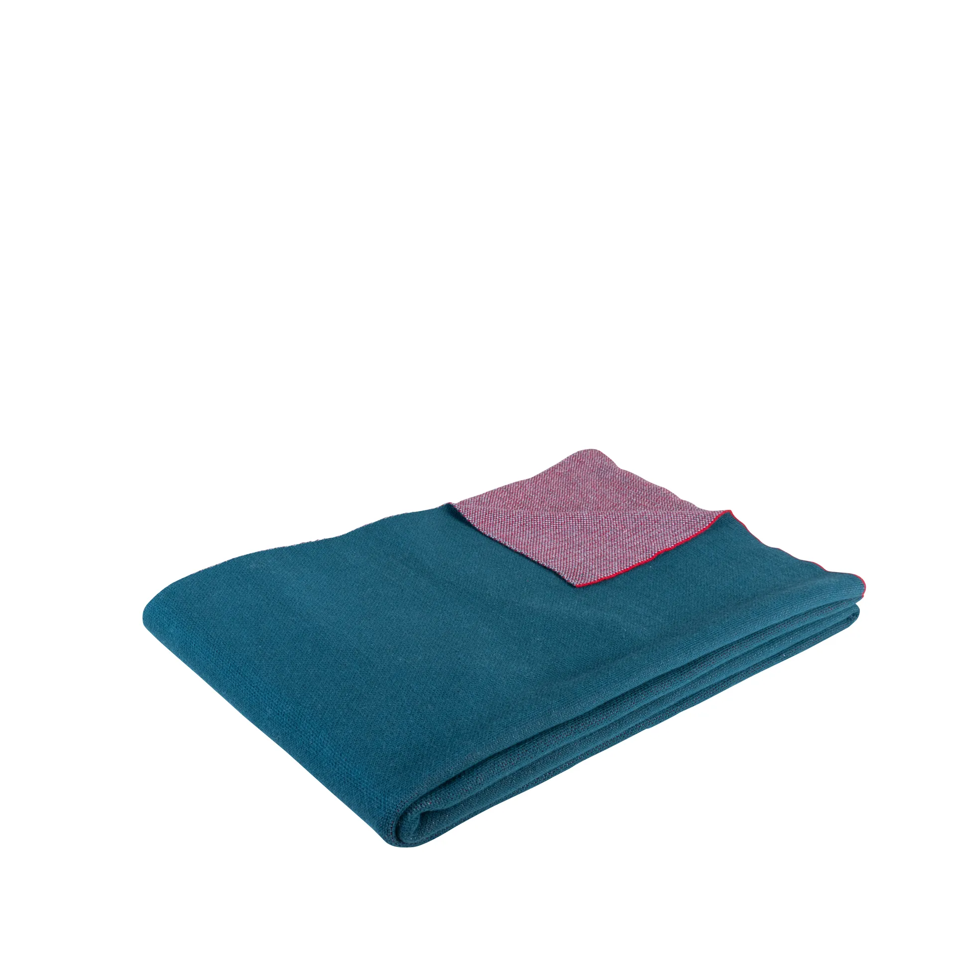 Tæppe bomuld 140x200 cm, Petroleumblå-bordeaux Hübsch Interior