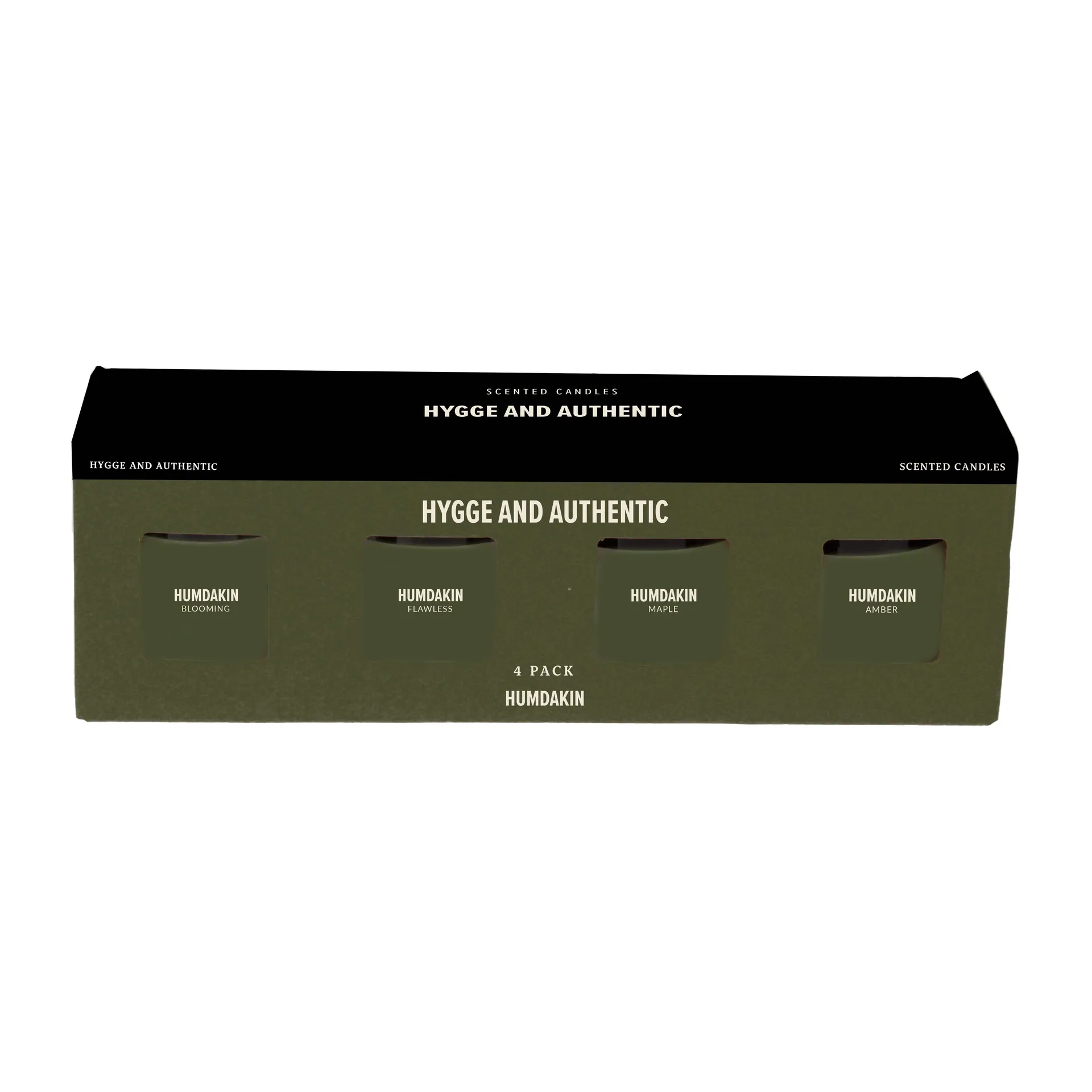 Humdakin duftlys 4-pak, Hygge and Authentic - Green Humdakin