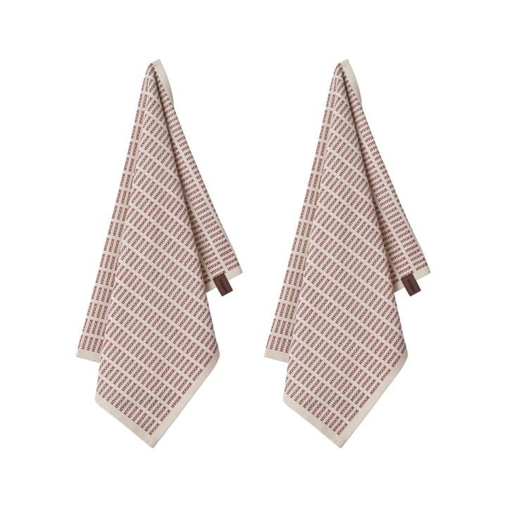 Humdakin Notes of Hygge viskestykke jul 2-pak, Off white-red Humdakin