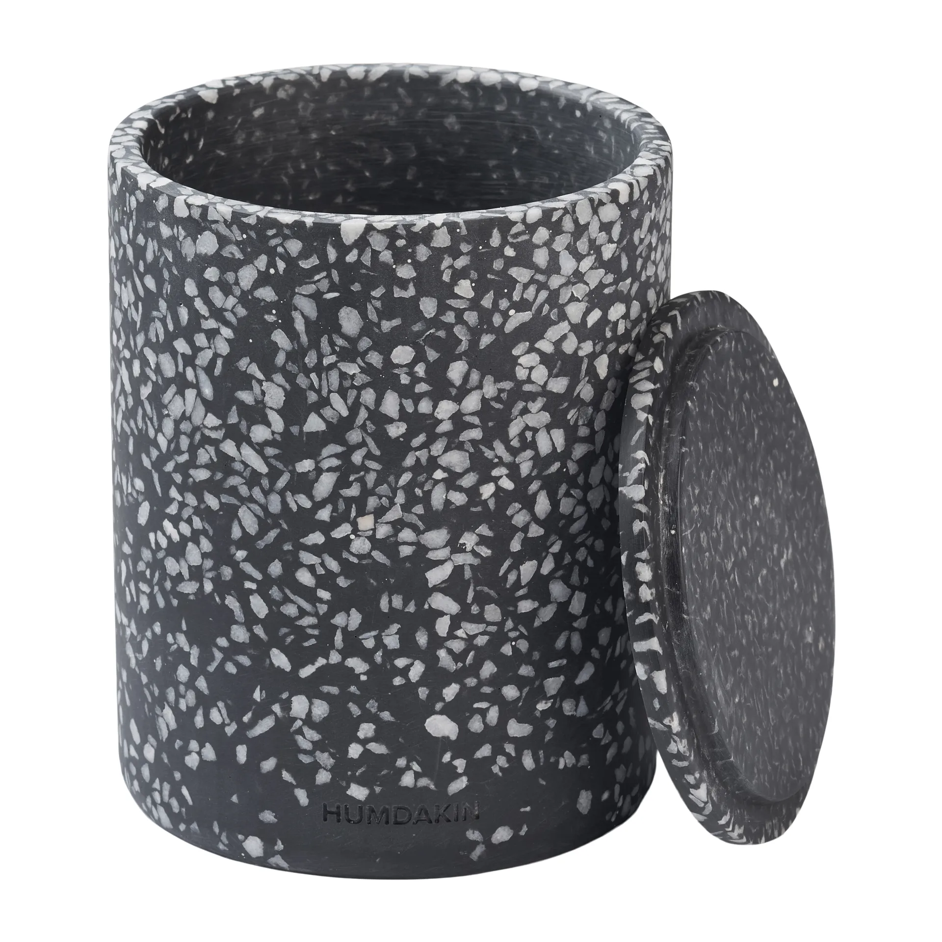 Humdakin Terrazzo vase med låg Ø10 cm, Black Humdakin