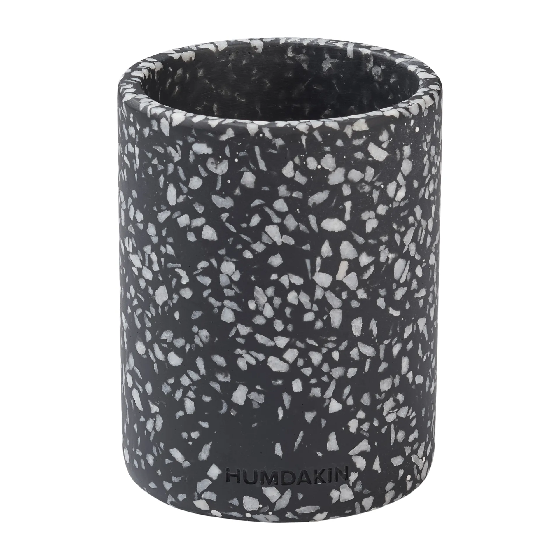 Humdakin Terrazzo vase med låg Ø10 cm, Black Humdakin