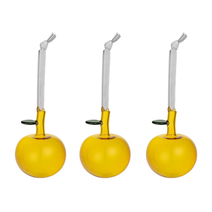 Iittala glasæble 3-pak - Gul - Iittala