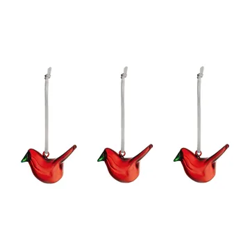 Iittala glasfugle - Rød, 3-pak - Iittala