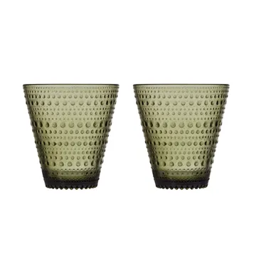 Kastehelmi glas 30 cl 2 stk - mosegrøn - Iittala