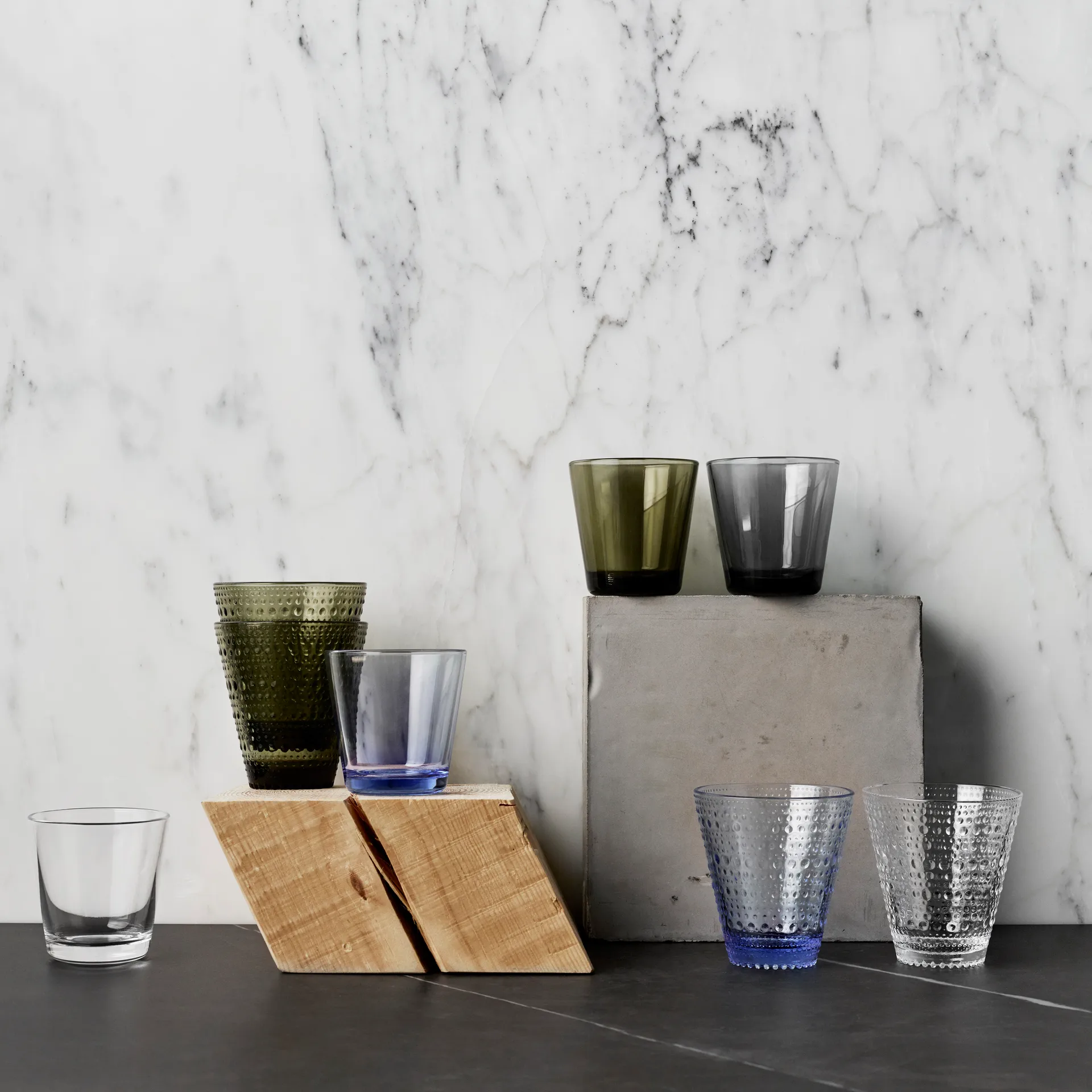 Kastehelmi glas 30 cl 2 stk, mosegrøn Iittala