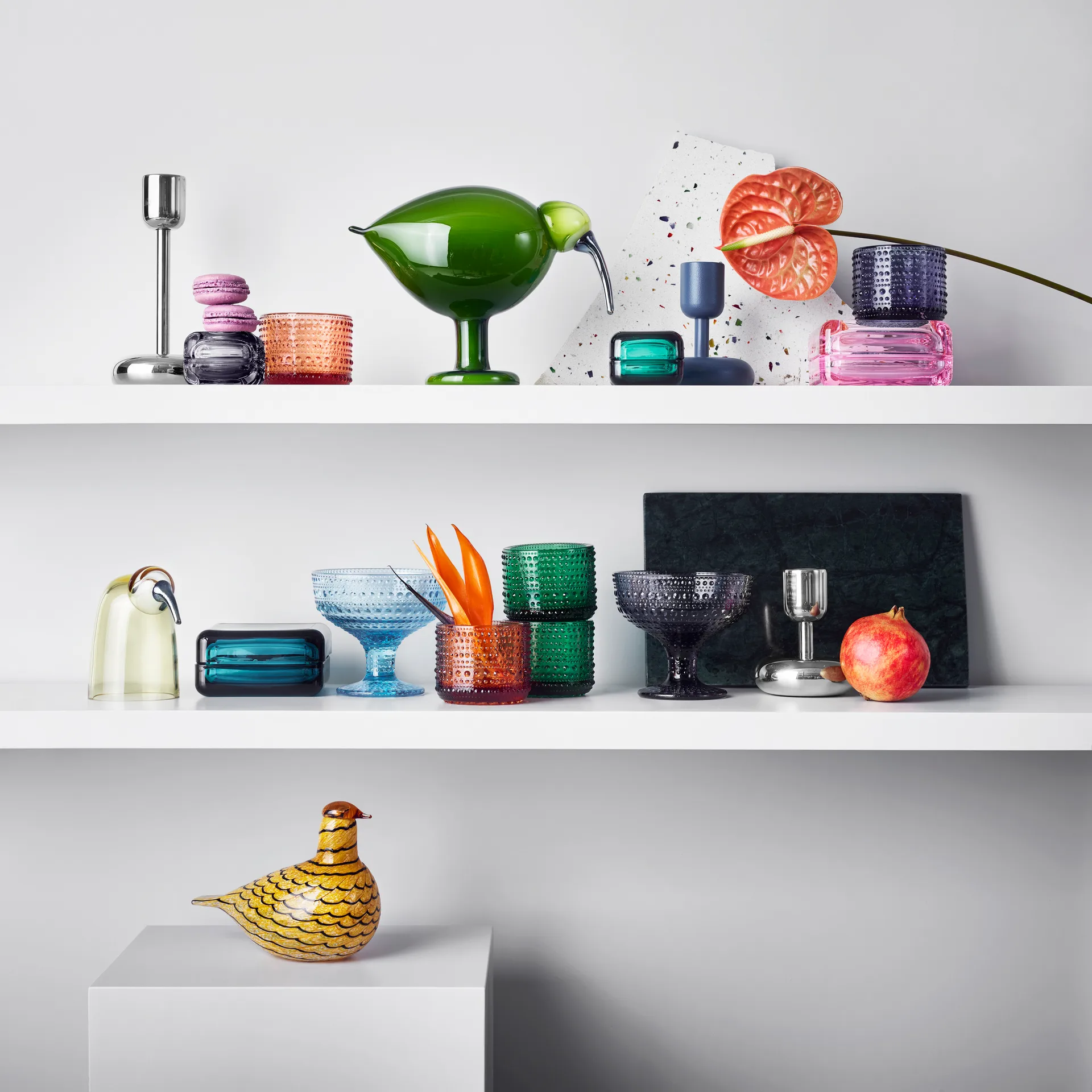 Nappula lysestage stål, lille 107 mm Iittala