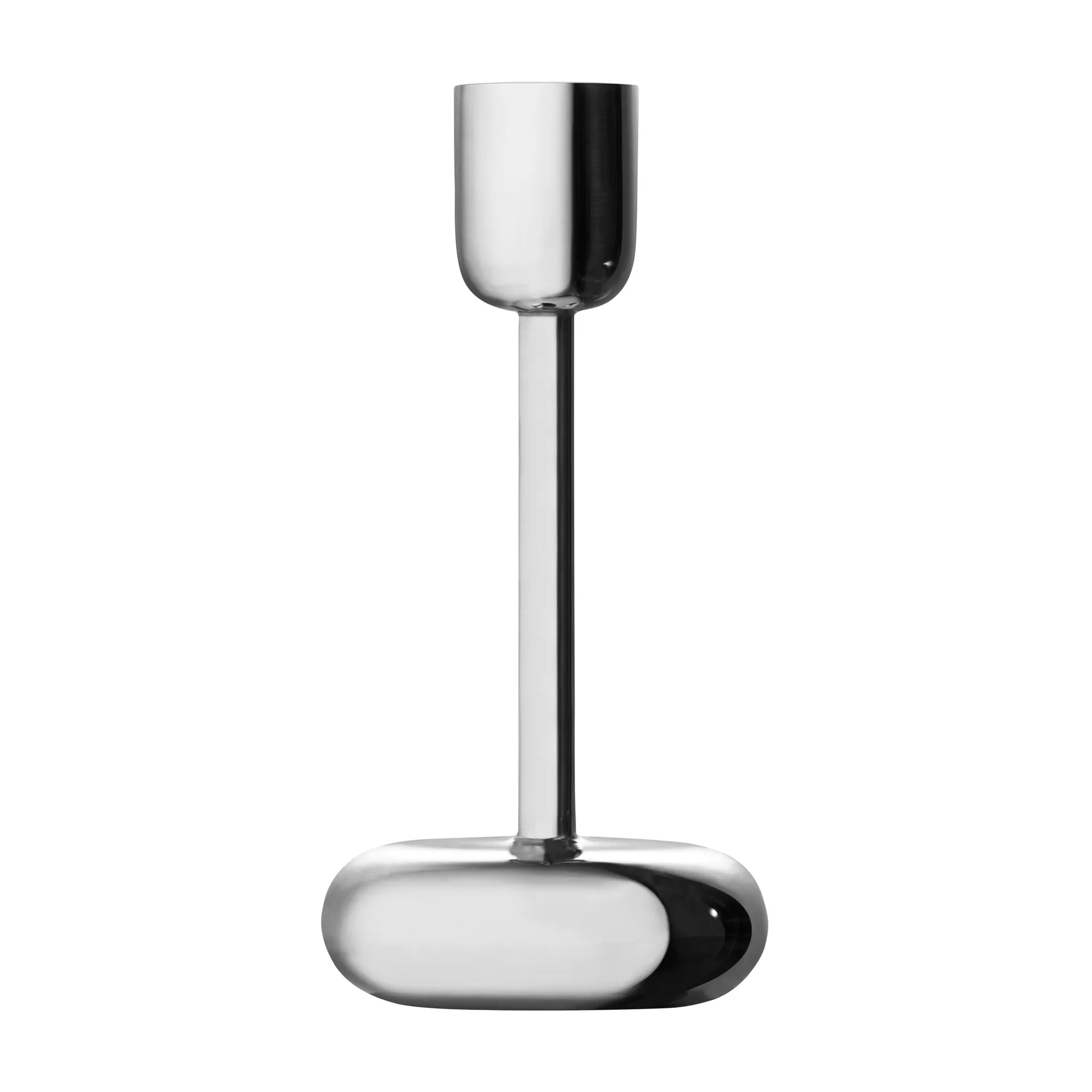 Nappula lysestage stål, stor 183 mm Iittala
