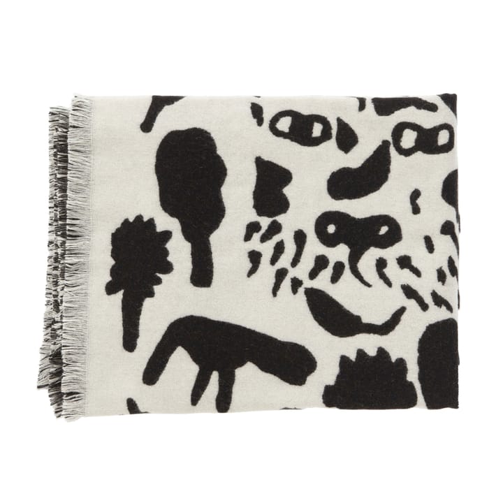 Oiva Toikka Cheetah uldplaid 130x180 cm - Sort/Hvid - Iittala