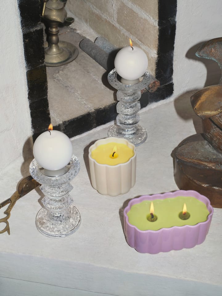 Play lys i keramikform oval, Lilla-oliven Iittala