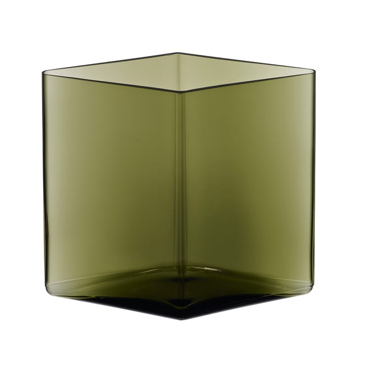 Ruutu vase 20,5 x 18 cm - mosgrøn - Iittala
