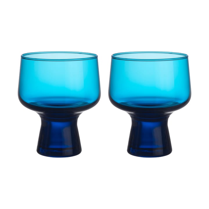 Solare glas på fod 29 cl 2-pak - Elektrisk blå - Iittala