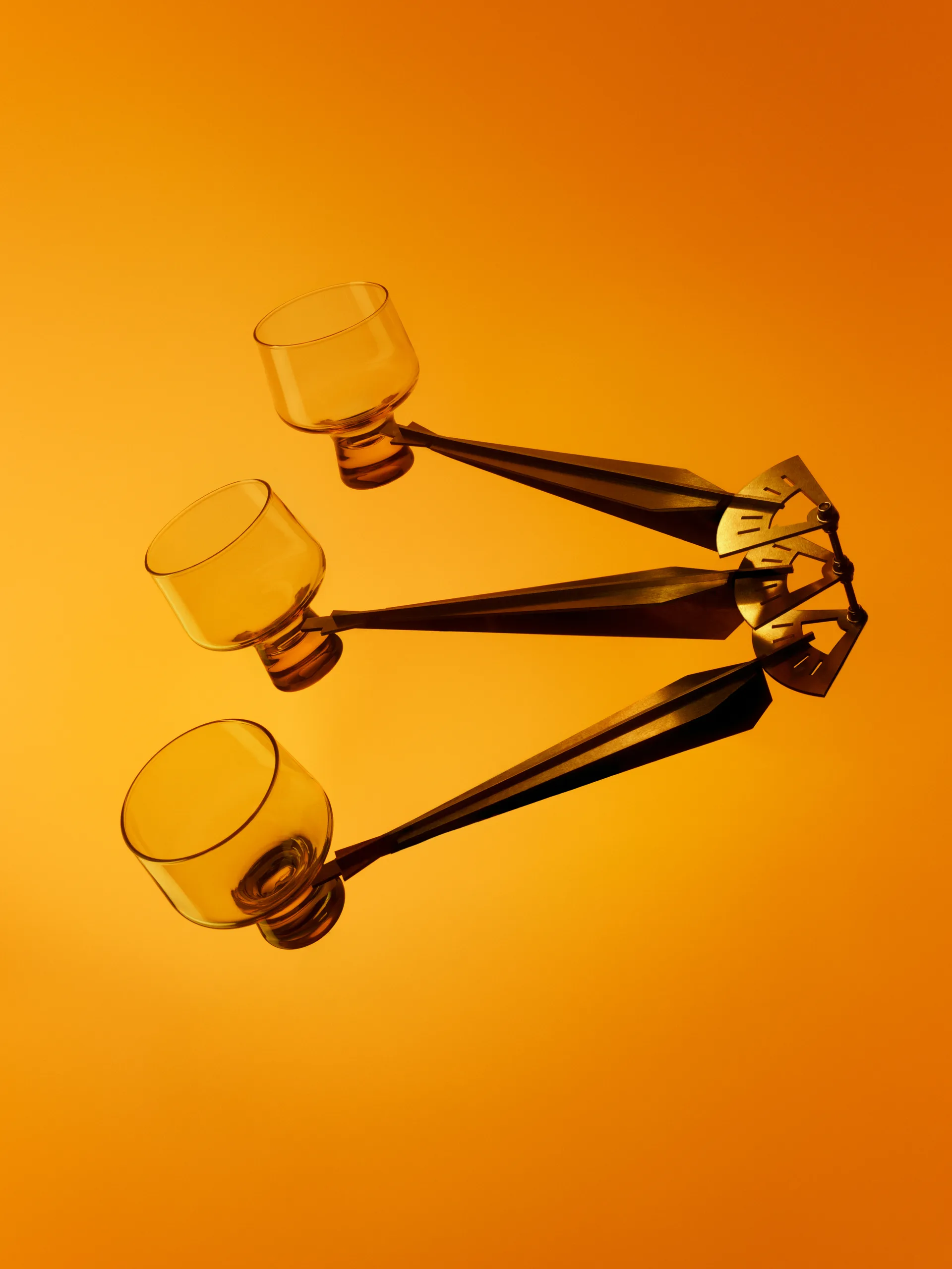 Solare glas på fod 29 cl 2-pak, Ildgul Iittala