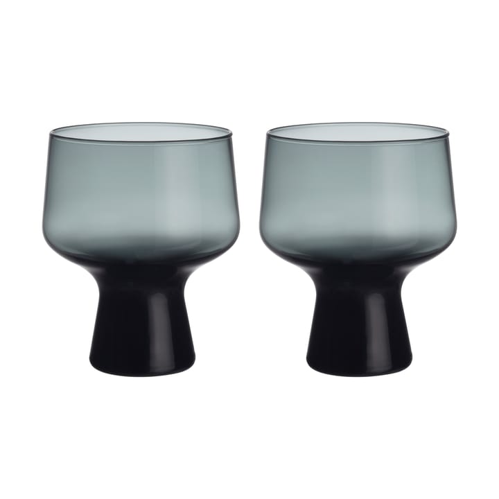 Solare glas på fod 29 cl 2-pak - Stålgrå - Iittala