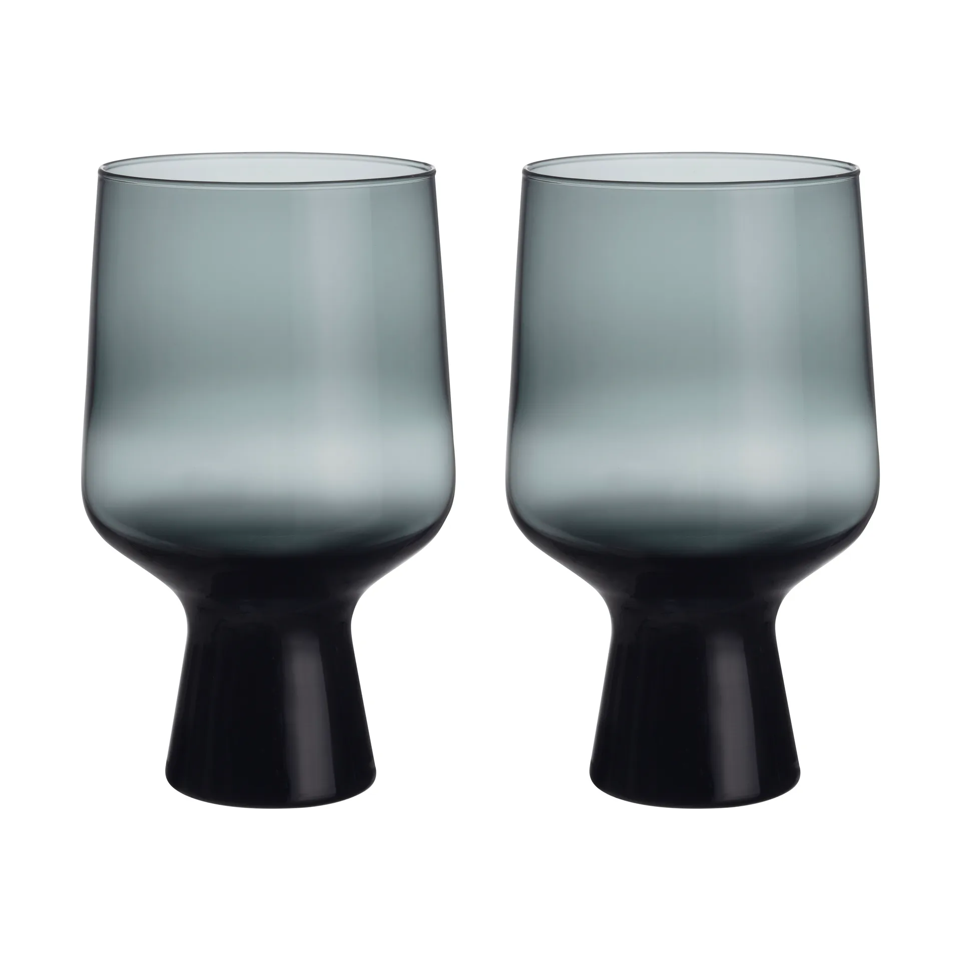 Solare glas på fod 40 cl 2-pak, Stålgrå Iittala