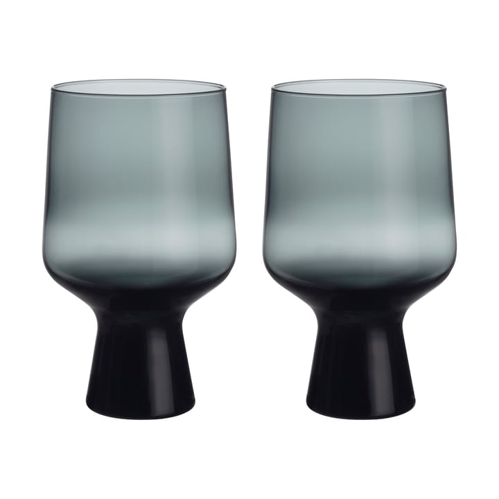 Solare glas på fod 40 cl 2-pak - Stålgrå - Iittala