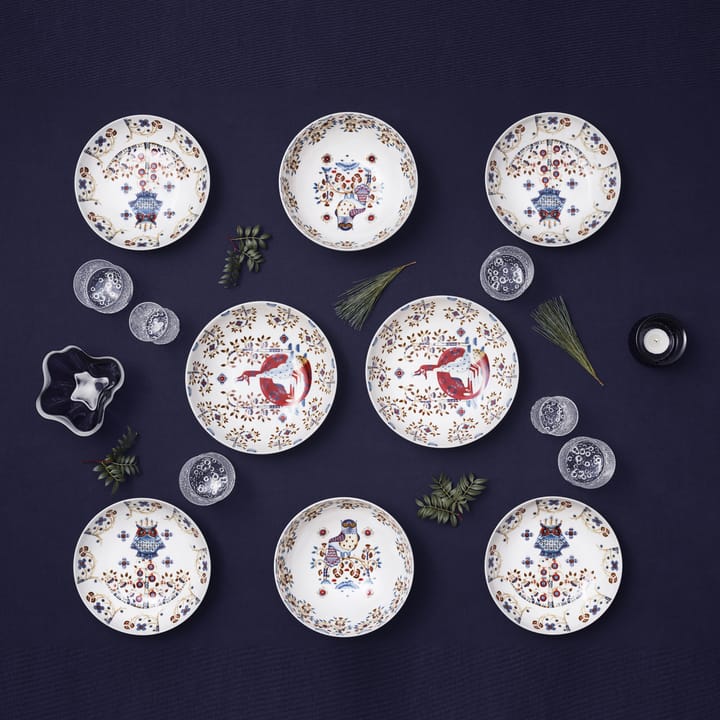 Taika dyb tallerken 22 cm, hvidt mønster Iittala